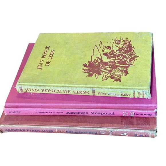 Vintage Explorer Book Set – Ponce de Leon, Vespucci, Ethan Allen - Picture 1 of 7